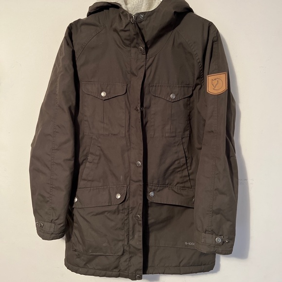 Fjallraven Greenland No. 1 Jacket G1000 Size S Woman's fur hood Sherpa Lined - Picture 1 of 4